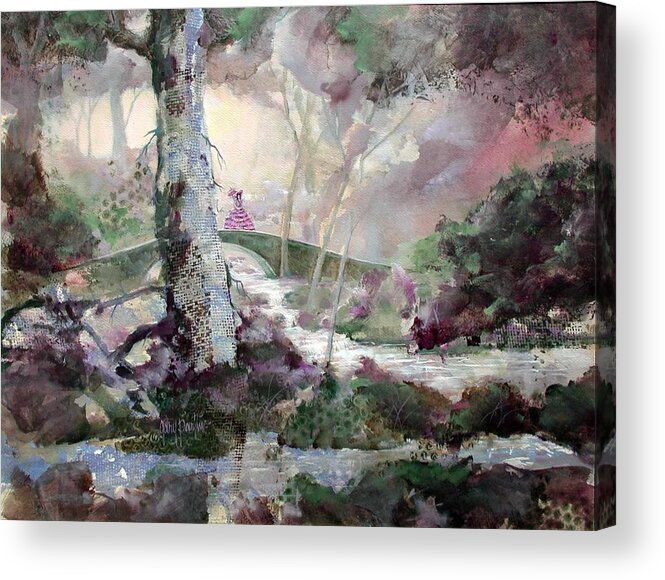 Landscape Acrylic Print featuring the painting Stroll in the Park by Gary Partin