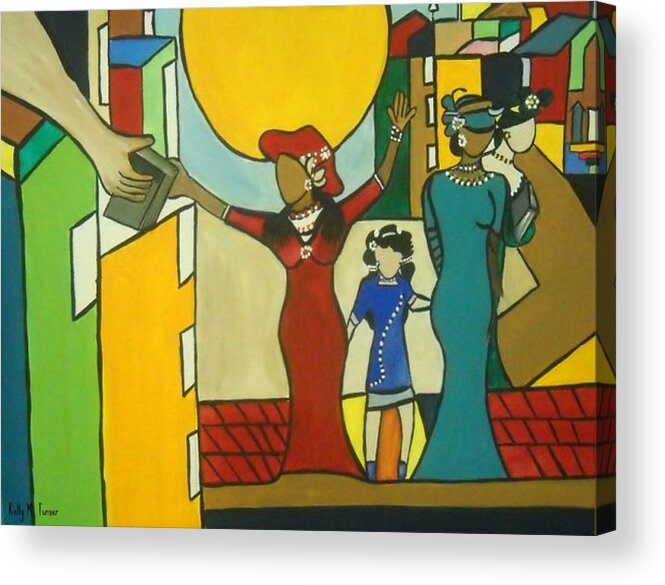 Jazz Acrylic Print featuring the painting Sunday Morning by Kelly M Turner