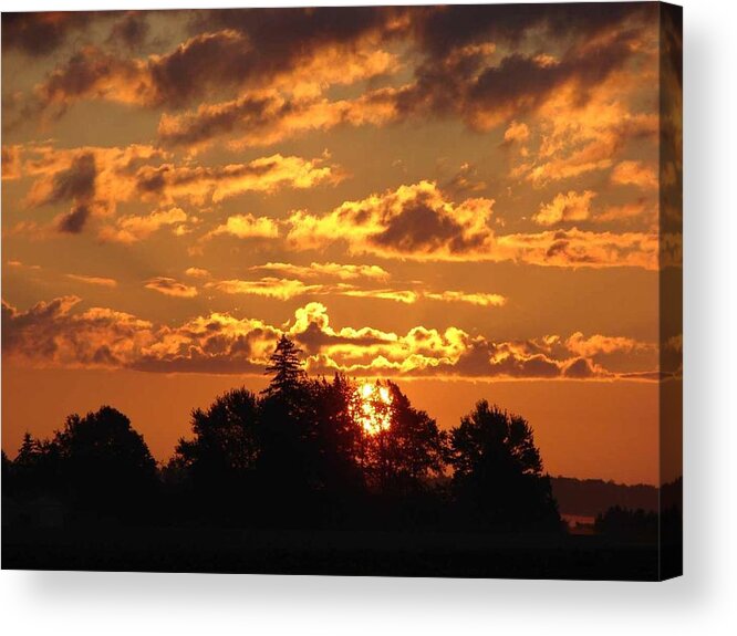 Sunrise Acrylic Print featuring the mixed media Sunrise at Ravenswood by Bruce Ritchie