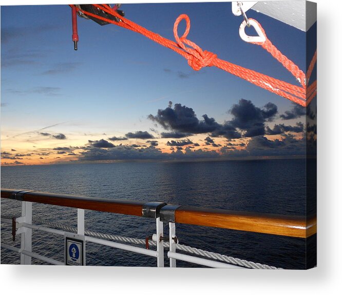 Landscape Acrylic Print featuring the photograph Sunset at Sea by Sheila Silverstein