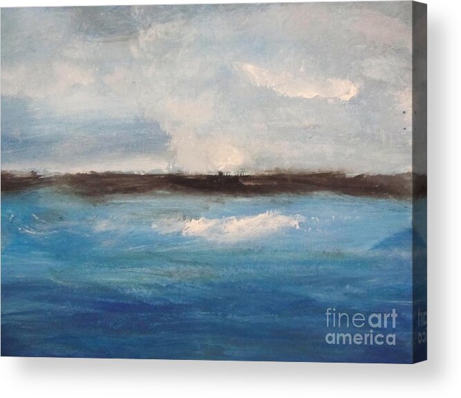 Surf Acrylic Print featuring the painting Surf and the Skies by Trilby Cole