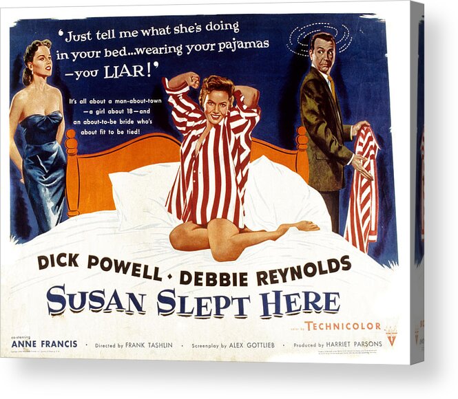 1950s Poster Art Acrylic Print featuring the photograph Susan Slept Here, Anne Francis, Debbie by Everett