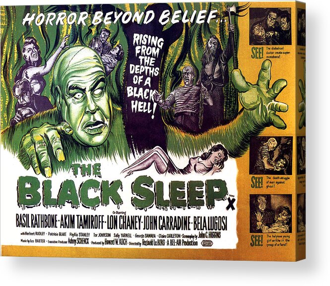 1950s Poster Art Acrylic Print featuring the photograph The Black Sleep, Close-up On Left Tor by Everett