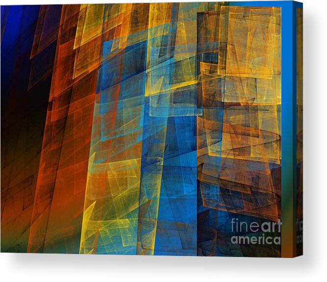 Fine Art Acrylic Print featuring the digital art The Towers 2 by Andee Design