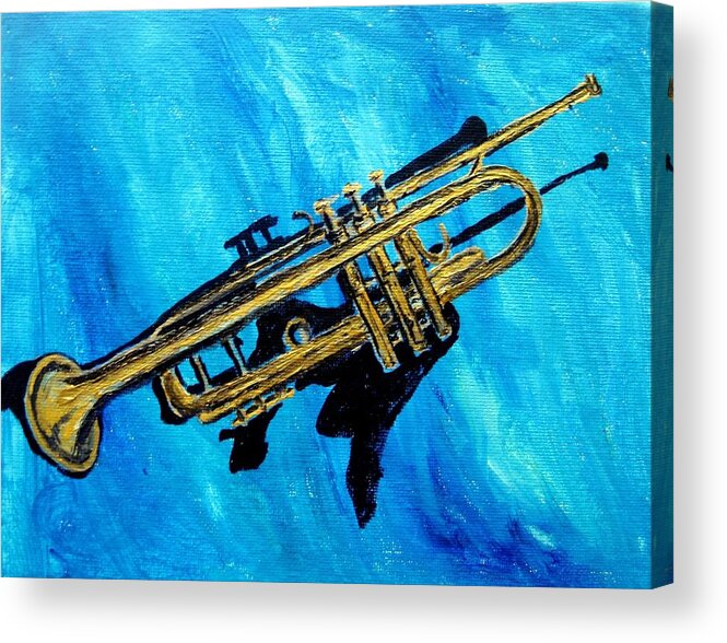 Trumpet Acrylic Print featuring the painting Trumpet by Amanda Dinan