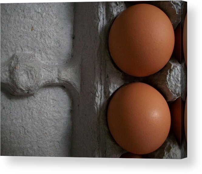 Eggs Acrylic Print featuring the digital art Two Eggs Over Easy by Wide Awake Arts