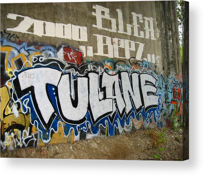 Urban Graffiti Tulane Acrylic Print featuring the photograph Urban Graffiti TULANE by Kym Backland