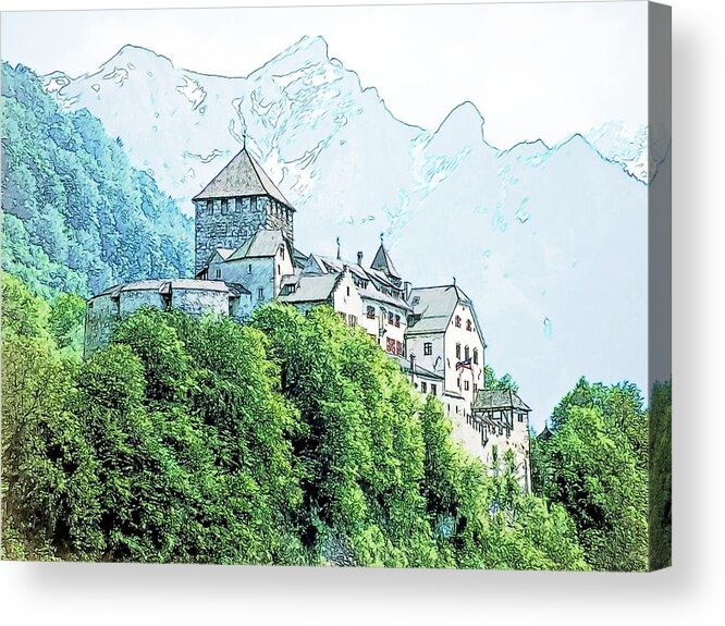 Europe Acrylic Print featuring the photograph Vaduz Castle Vaduz Lichtenstein by Joseph Hendrix