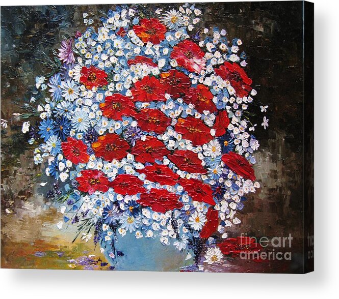 Flowers Acrylic Print featuring the painting Wild flowers by Amalia Suruceanu