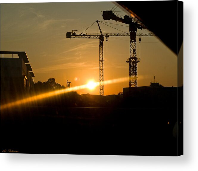 Industrial Acrylic Print featuring the photograph Industrial sunrise by Arik Baltinester