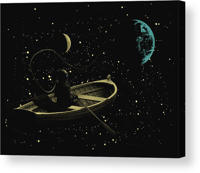 Space Poster Acrylic Print featuring the digital art Trip To Silence by IamLoudness Studio
