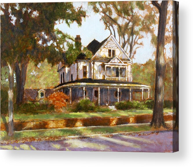 House Portrait Acrylic Print featuring the painting A Lady From Inman Park #1 by David Zimmerman