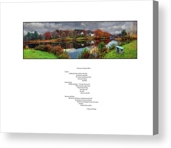 Squam Acrylic Print featuring the photograph Autumn on Squam River Poem by Wayne King