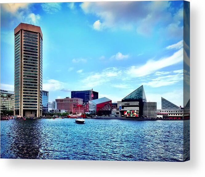 Baltimore Harbor Acrylic Print featuring the photograph Baltimore's Inner Harbor #1 by Chris Montcalmo