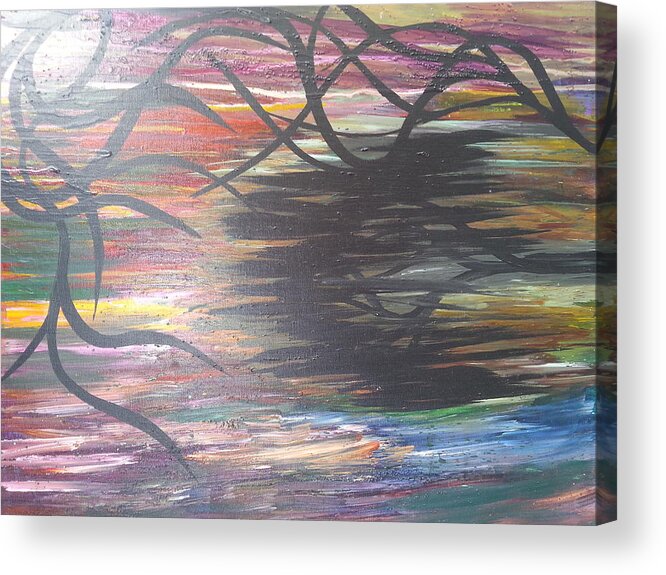 Landscape Acrylic Print featuring the painting Black Dream by Kelly Carpenter