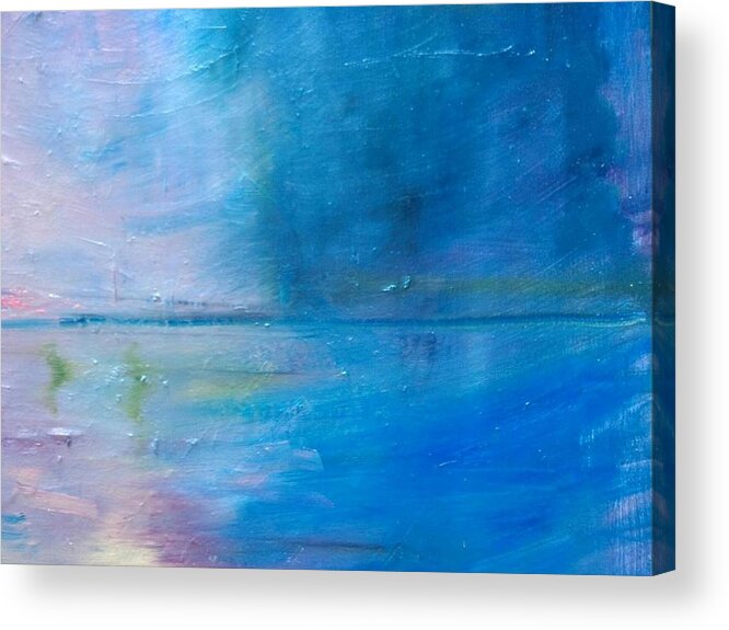 Abstract Acrylic Print featuring the painting Blue Water by Beverly Smith