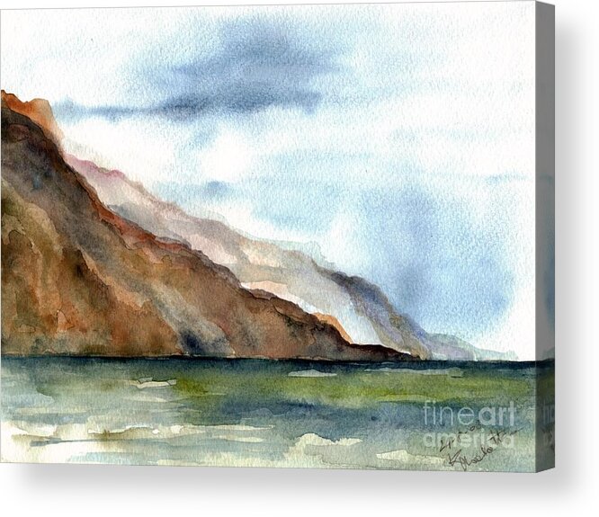 House Acrylic Print featuring the painting Creta's landscapes #1 by Karina Plachetka