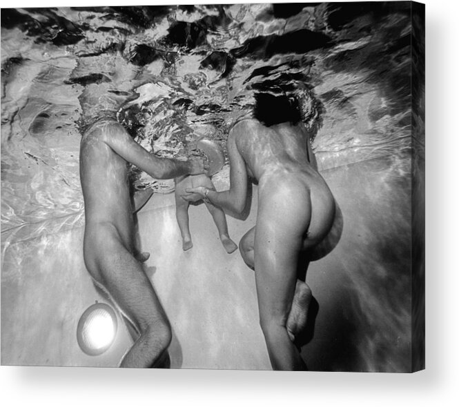  Acrylic Print featuring the photograph Nude Family Pool by Randy Sprout