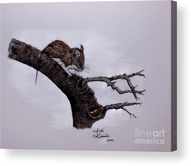 Mouse Acrylic Print featuring the painting Field Mouse by Judy Kirouac
