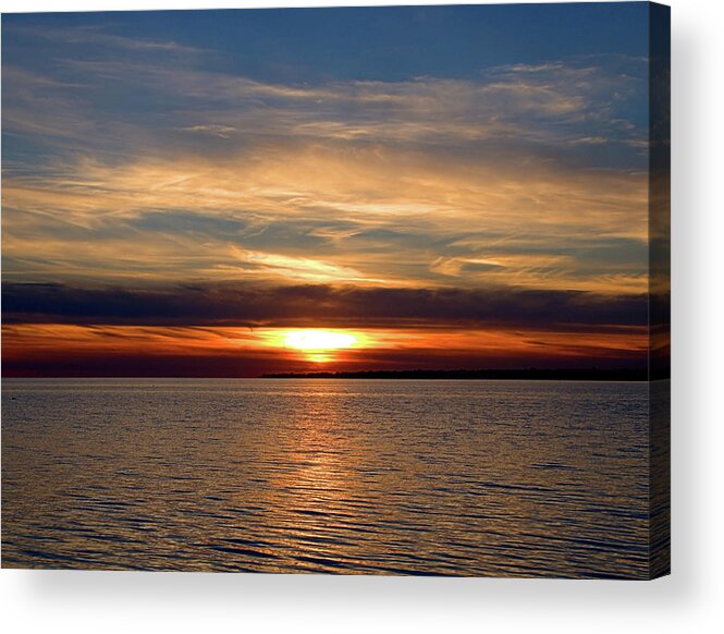 Seas Acrylic Print featuring the photograph Fire Island Sunset #1 by Newwwman