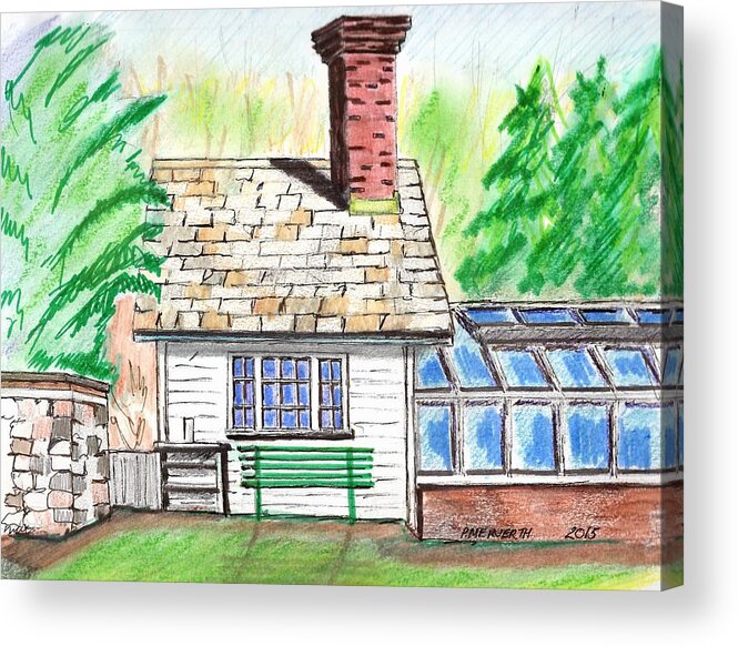 Paul Meinerth Artist Acrylic Print featuring the drawing Glen Magna Farms Green House #2 by Paul Meinerth