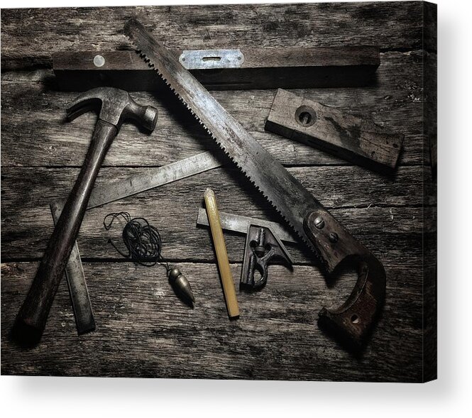 Tools Acrylic Print featuring the photograph Granddad's Tools #1 by Mark Fuller