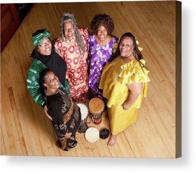 African Acrylic Print featuring the photograph Group of African woman performers #1 by Kyle Lee