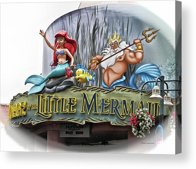 Magic Kingdom Acrylic Print featuring the photograph Little Mermaid Signage MP by Thomas Woolworth