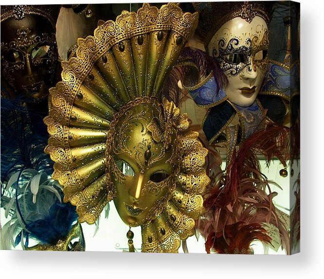Mask Acrylic Print featuring the digital art Mask #1 by Maye Loeser