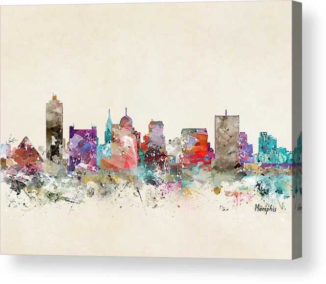 Memphis Tennessee Acrylic Print featuring the painting Memphis Tennessee #1 by Bri Buckley