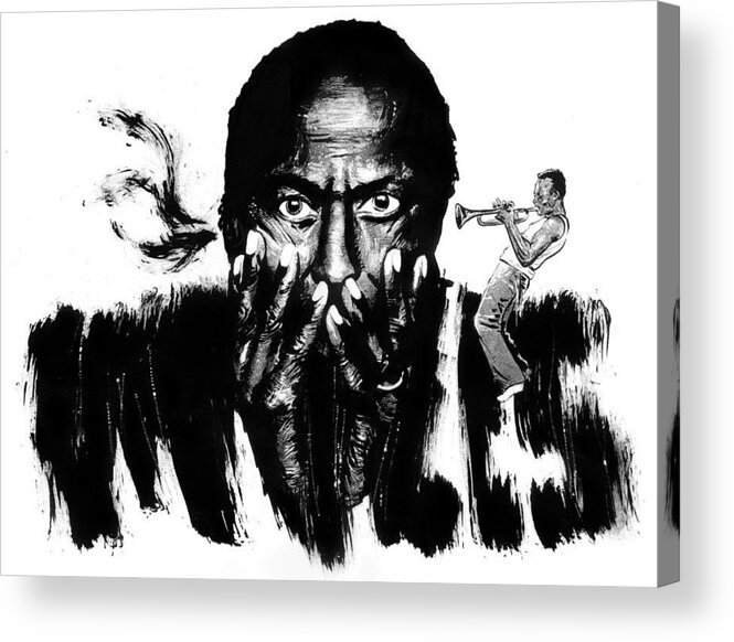  Acrylic Print featuring the drawing Miles Davis by Ken Meyer jr