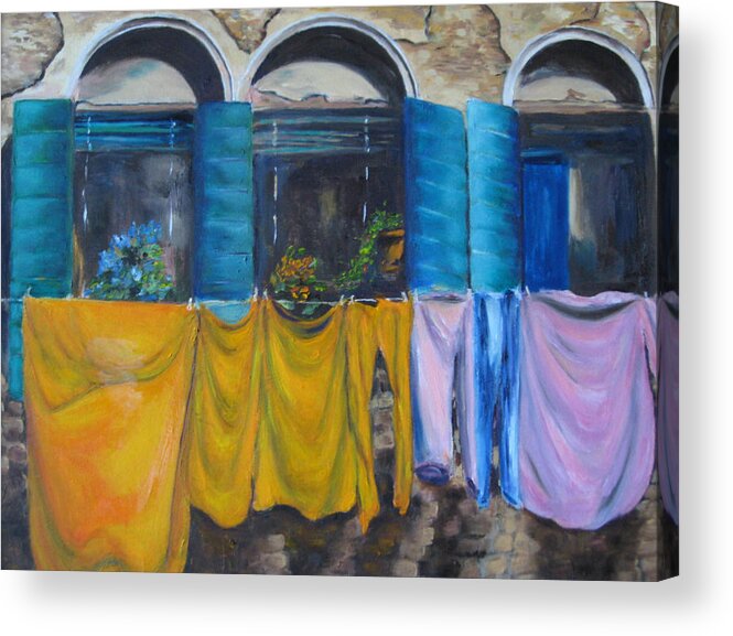 Venice Acrylic Print featuring the painting Monday in Venice #1 by Lisa Boyd