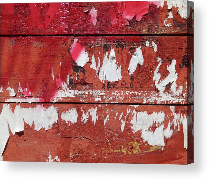 Peeling Paint Acrylic Print featuring the photograph Red #1 by Jessica Levant