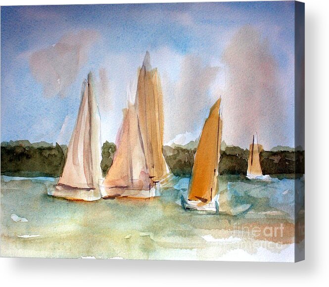 Sailing Acrylic Print featuring the painting Sailing #1 by Julie Lueders 