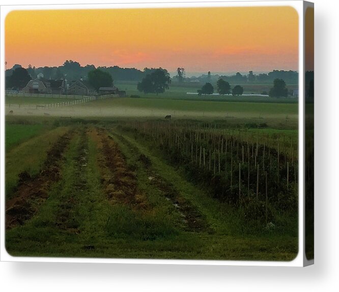 Sunrise Landscape Photo On A Farm Acrylic Print featuring the photograph Sunrise On The Farm #2 by Kenneth Cole