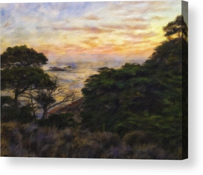 Landscape Acrylic Print featuring the mixed media Sunset by Jonathan Nguyen