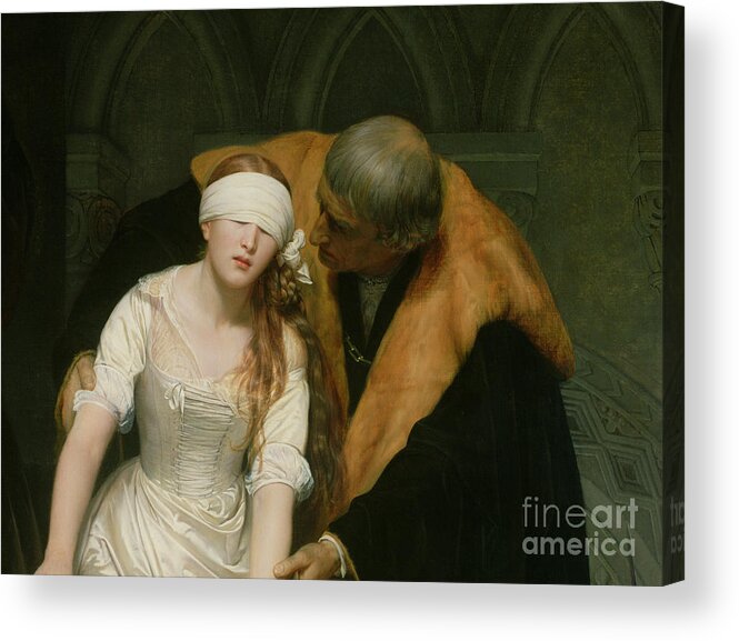The Acrylic Print featuring the painting The Execution of Lady Jane Grey by Hippolyte Delaroche