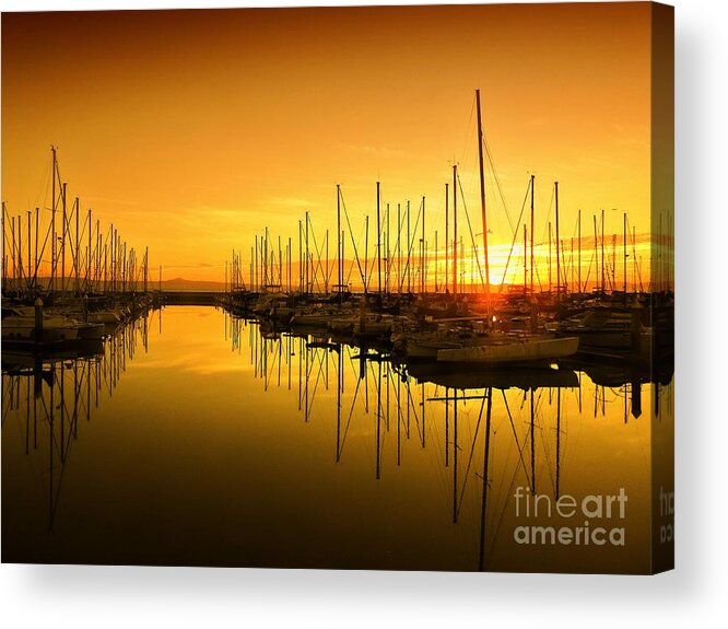 Scenic Acrylic Print featuring the photograph Sunrise at the Marina #1 by Scott Cameron