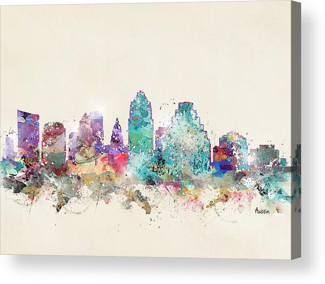 Austin Texas Acrylic Print featuring the painting Austin City Texas #2 by Bri Buckley