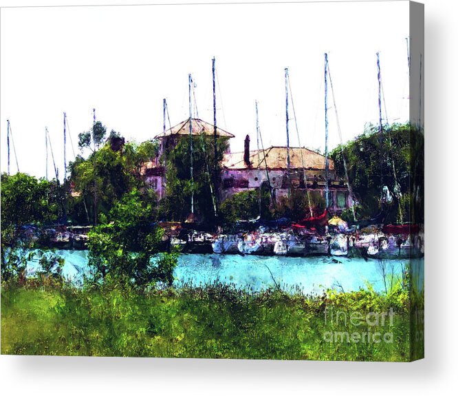 Detroit Yacht Club Acrylic Print featuring the digital art Detroit Yacht Club #2 by Phil Perkins