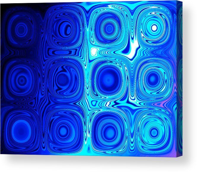 Contemporary Acrylic Print featuring the digital art 2 Faces of Blue by Patty Vicknair