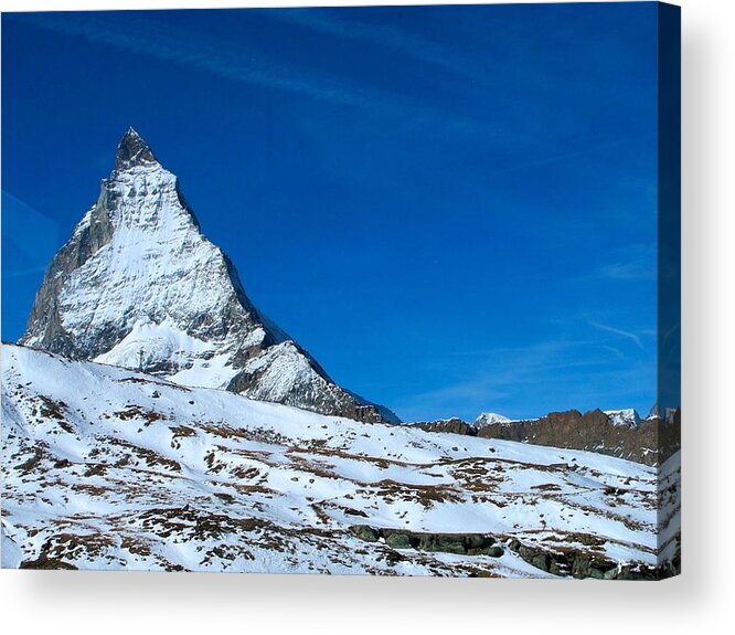 Zermatt Acrylic Print featuring the photograph The Matterhorn #2 by Sue Morris