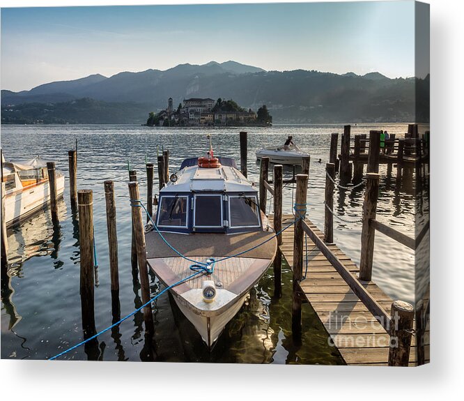 Architecture Acrylic Print featuring the photograph View of the island of San Giulio in Lake Orta #2 by Frank Bach