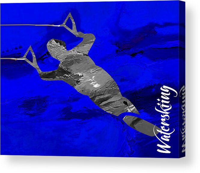 Water Ski Acrylic Print featuring the mixed media Waterski Collection #2 by Marvin Blaine