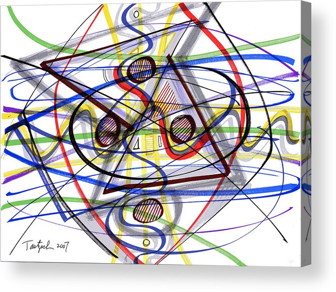 Abstract Acrylic Print featuring the drawing 2007 Abstract Drawing 1 by Lynne Taetzsch