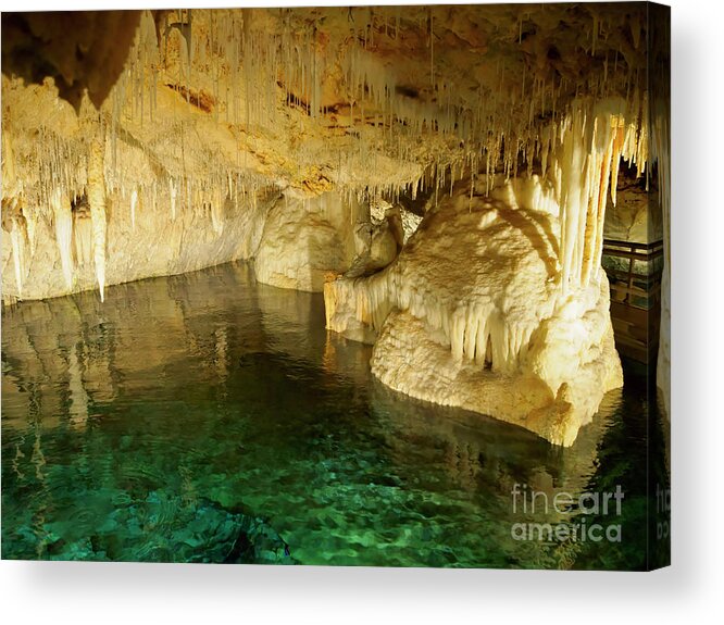 Crystal Cave Acrylic Print featuring the photograph Crystal Cave in Hamilton Parish Bermuda #3 by Louise Heusinkveld