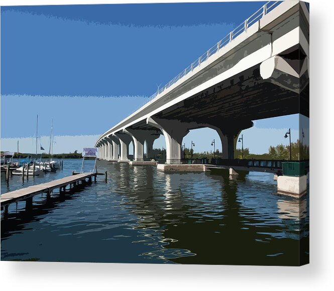 Florida Acrylic Print featuring the painting Indian River Lagoon at Vero Beach in Florida #3 by Allan Hughes
