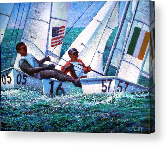 Yacht Acrylic Print featuring the painting The Sea #3 by Alan Kenny