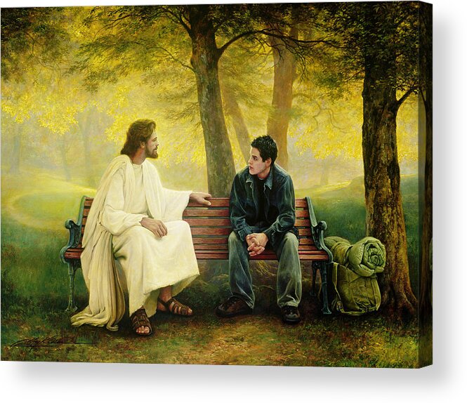 Jesus Acrylic Print featuring the painting Lost and Found by Greg Olsen