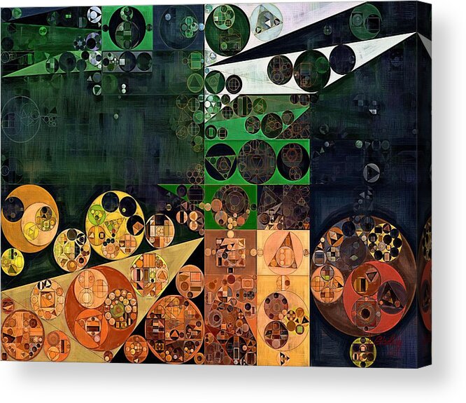 Print Acrylic Print featuring the digital art Abstract painting - Dark jungle green #40 by Vitaliy Gladkiy